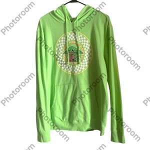 STAR WARS WOMEN’S GREEN BABY YODA FROGU FRENCH TERRY HOODIE SWEATSHIRT SIZE LG
